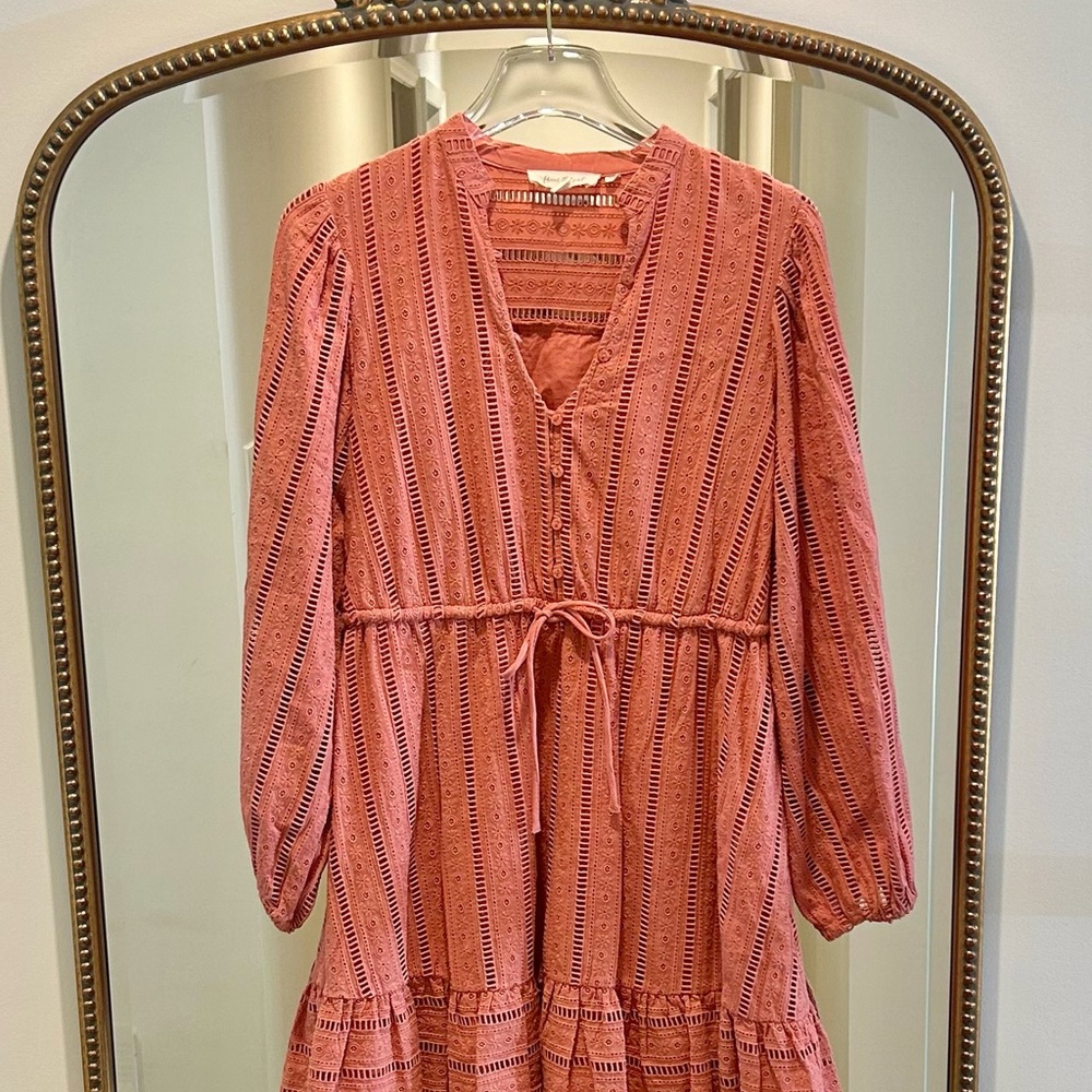 Anthropologie Pink Eyelet Lace Dress
